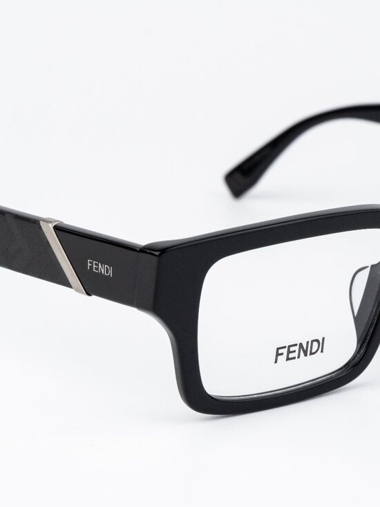 Fendi DIAGONAL Women Eyeglasses Square Black FE50114F 001 NEW AUTHENTIC